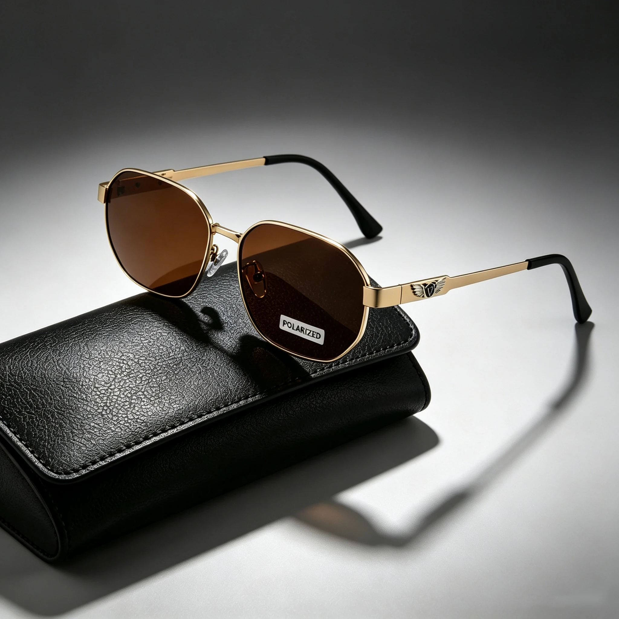 Polygonal Octagon Square Polarized Sunglasses for Men Women Vintage Fashion Stainless Steel Driving Fishing Sun Shades Eyewear