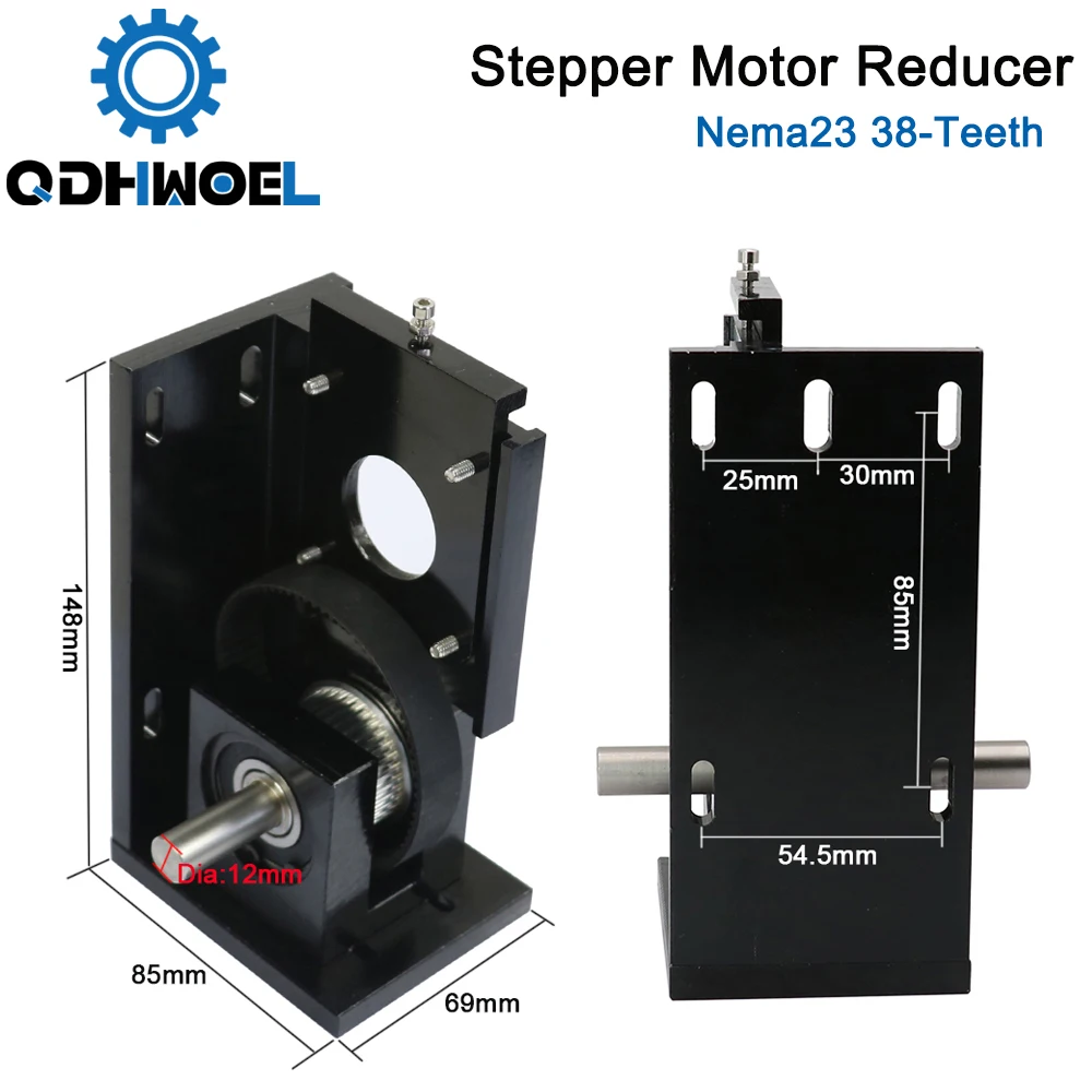 QDHWOEL Stepper Motor Reducer Nema23 38-Teeth/ Nema23 60-Teeth/ Nema34 72-Teeth for CO2 Laser Cutting and Engraving Machine