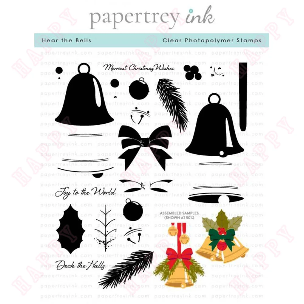 Hear the Bells-Matrices de découpe en métal et timbres, carte de scrapbooking bricolage, cartes en papier, album fait main, le ton de sonnerie d'une cloche