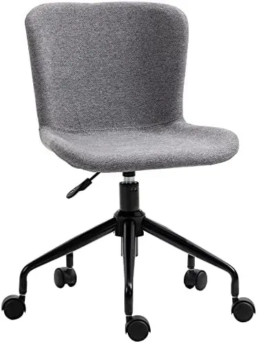 

Home Office Chair, Swivel Task Chair with Adjustable Height and Armless Design for Small Space, Living Room, Bedroom, Grey