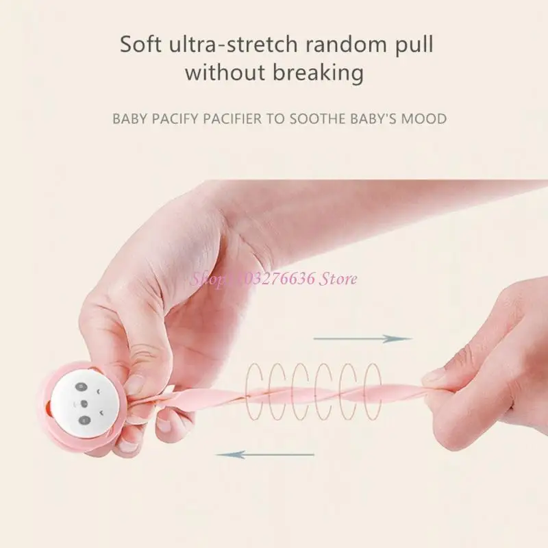 R6FD Baby Pacifier Organize Box Pacifiers Silicone Chain Nipple Anti-Lost Holder 2PCS