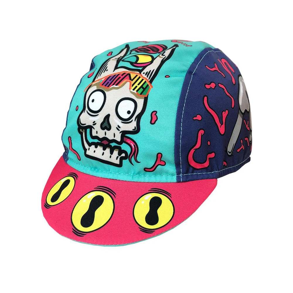 قبعة ركوب الدراجات على شكل جمجمة للرجال والنساء، قبعة دراجة طريق مونتان تحت الخوذة، قبعة ركوب الدراجات قابلة للتنفس، سريعة الجفاف