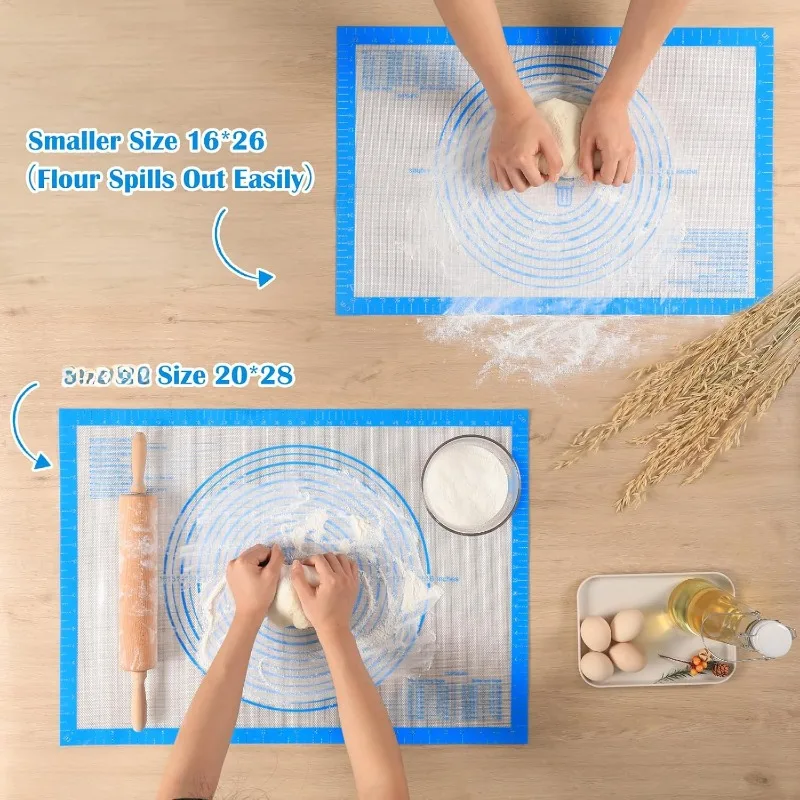 Nonstick Silicone Pastry Mat Extra Large with Measurements 28''By 20'' for Silicone Baking Mat, Counter Mat, Dough Rolling Mat