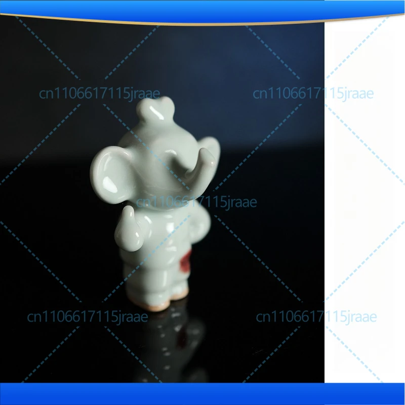 Jun red smudge kiln change! Xiangli Qingfu! Little auspicious elephant! Handmade Jun porcelain ornament