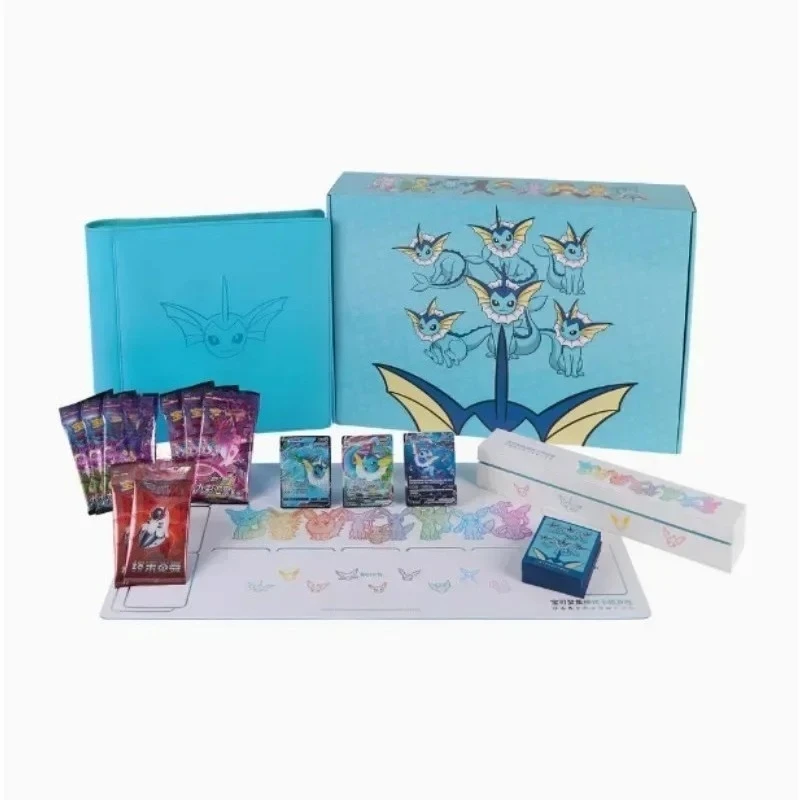 100% Originele Game PTCG Kaart Chinese Ibrahimovic Geavanceerde Geschenkdoos Reib Fire Eevee Water Eevee Aangepaste Collectible Card Geschenken