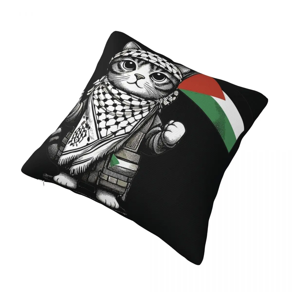 Palestines Cat Pillow Cover Palestinians Flag Cushion Cover Graphic Pillow Case Novelty Pillowcases For Sofa Car Home Decor