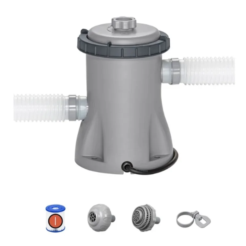 330 Gallon 1249L/h Above Ground Pool Filter Pump, EU Plug Circulation Water Pump with Filter Cartridges