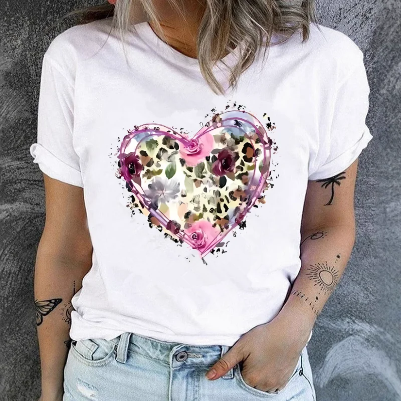 

Women's Short-sleeved T-shirt Fashion Dandelion Butterfly Print Instagram Base Aesthetic Clothes Tops Summer polyester fabric