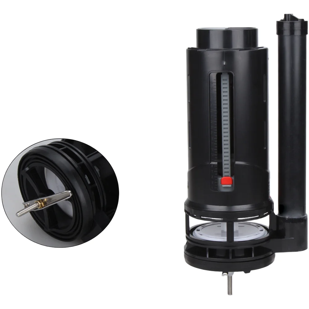 3 Inch Wide Drain Valve for Toilet Tank ABS Plastic Double Push Button Flush System Adjustable Height Silicone Sealing