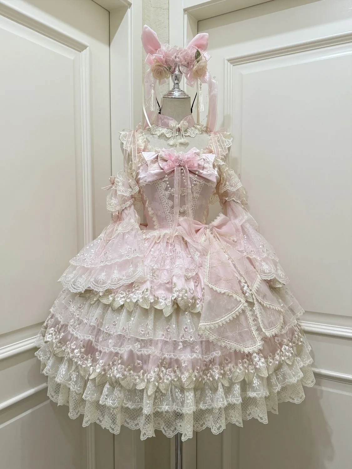 Lolita Trägerkleid Japanischer Süßer Kawaii-Stil Y2K Spitzen-Cosplay-Kleidung Mädchen Vintage Elegantes Festtagskleid 2026 Sommer