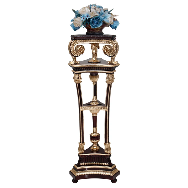 

sx- Handcrafted Solid Wood Traditional Design Antique Appearance Living Room Carved Shelf Home Decorative Flower Display！