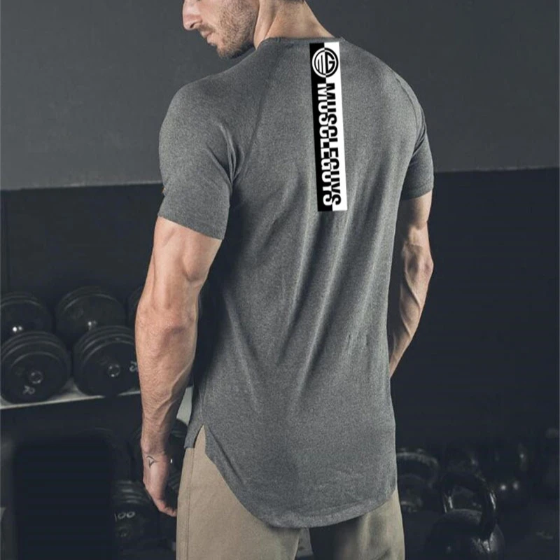 

Тренажерный зал, фитнес-тренировки, бег, спортивные футболки, летние хлопковые дышащие рубашки с короткими рукавами, мужские облегающие топы для бодибилдинга с мышцами
