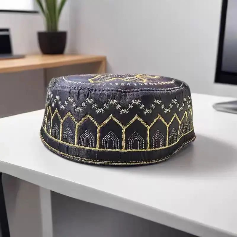 Free Shipping Muslim Caps For Men Clothing Prayer Hat Islamic Taqiyah Kufi Tax Products Kippa Turkish Modern Polyester 03615