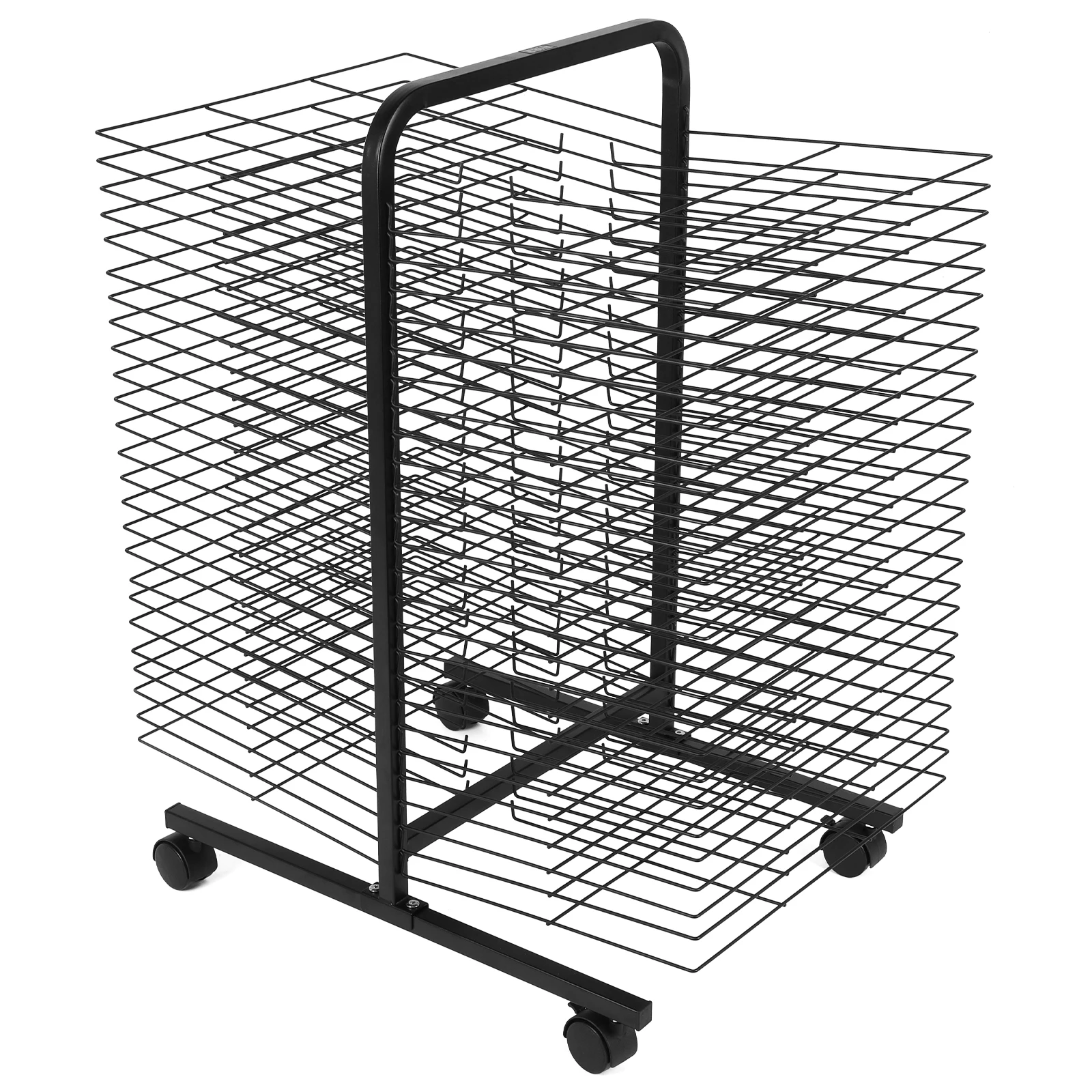 رف تجفيف للرسم مكون من 50 طابقًا، رف تخزين فني معدني متنقل مزدوج الجوانب للفصول الدراسية والاستوديوهات