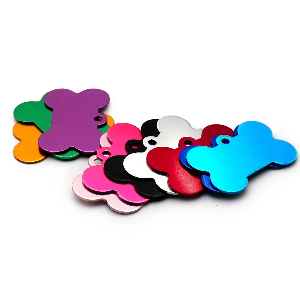 Wholesale 20 pcs Dog ID Tag Pet Bone Tags Nameplate Personalized Dog Puppy Tags Customized Dog Pet Name Phone Address No. Tag