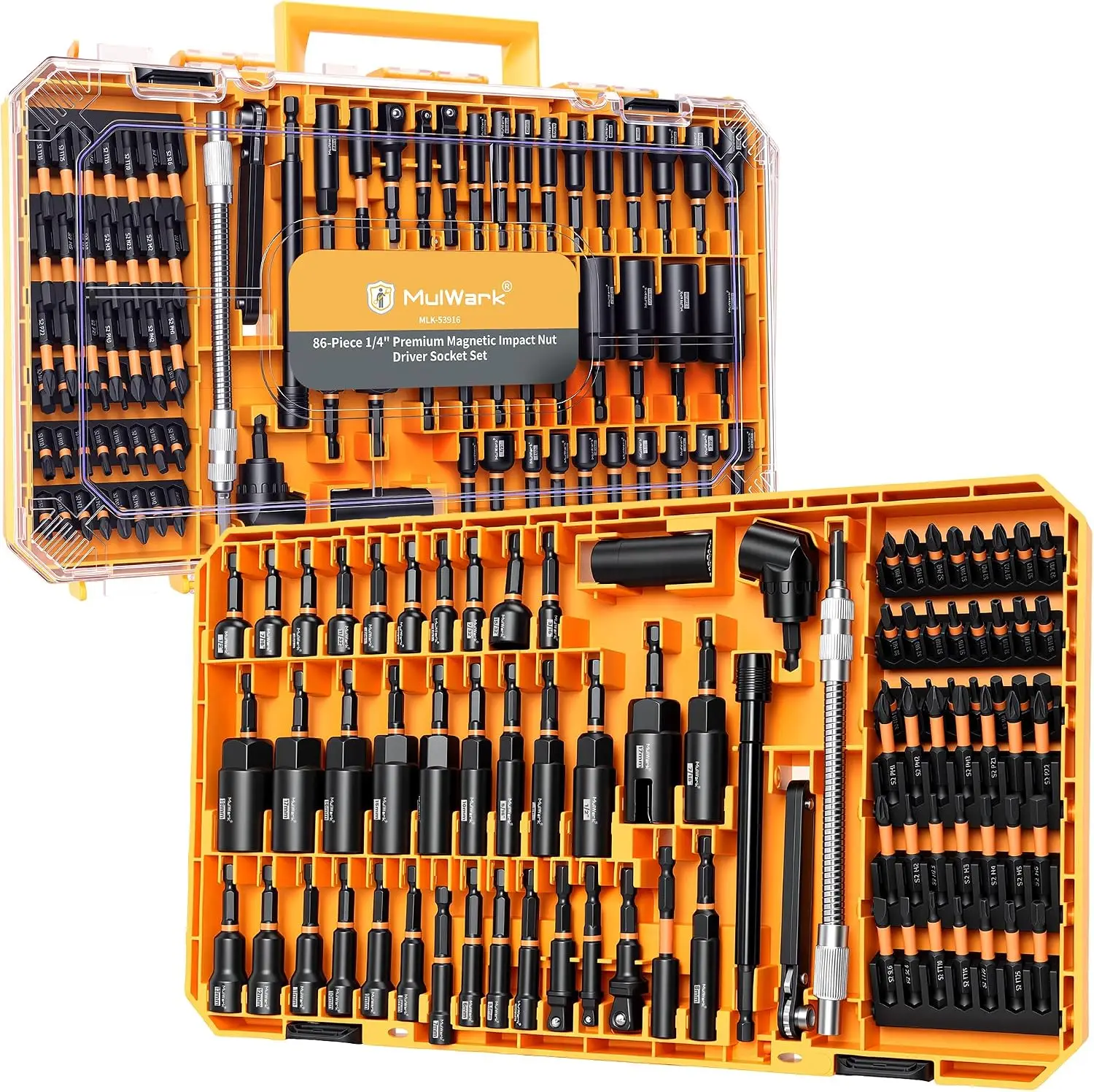 86PC Magnetic Nut Driver Set & Impact Bit, 1/4