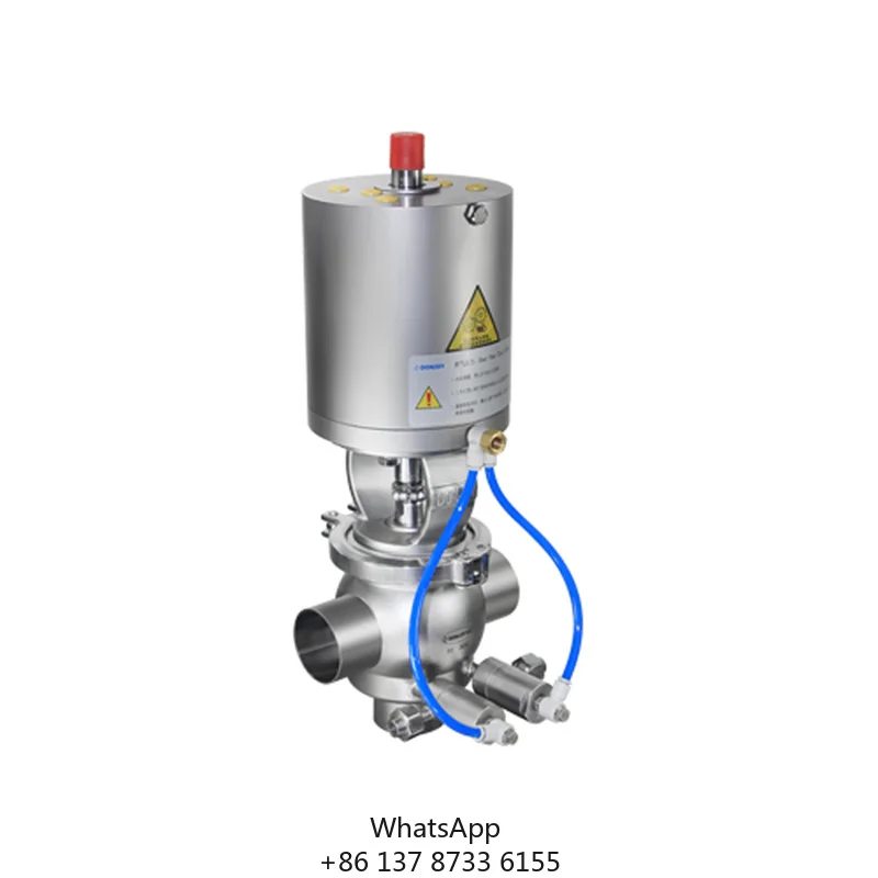 DONJOY Sanitary Stainless Steel 316L EC Series Mixproof Valve With Pneumatic Actuator For Water Control Beverage Food