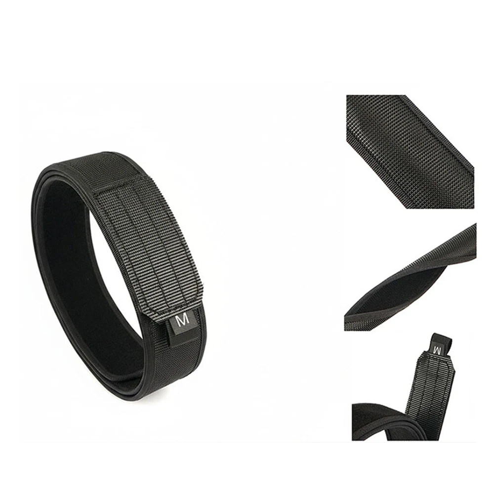TUSHI Neuer 3,8cm Taktischer Innengürtel für Herren Premium Nylon Starrer Klettverschluss 105cm bis 125cm Gürtel ohne Schnalle Männlicher Taillengürtel – Detail 6