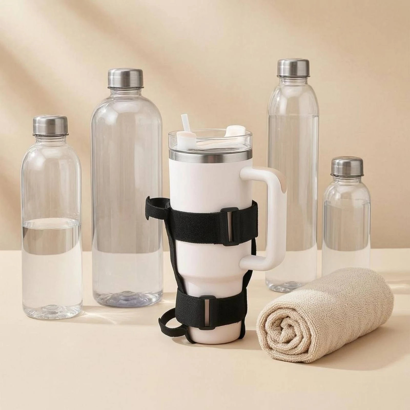 Cup Holder Strap Black Adjustable Cup Carrier Outdoor Gear Looped Carrying Accessory Lightweight