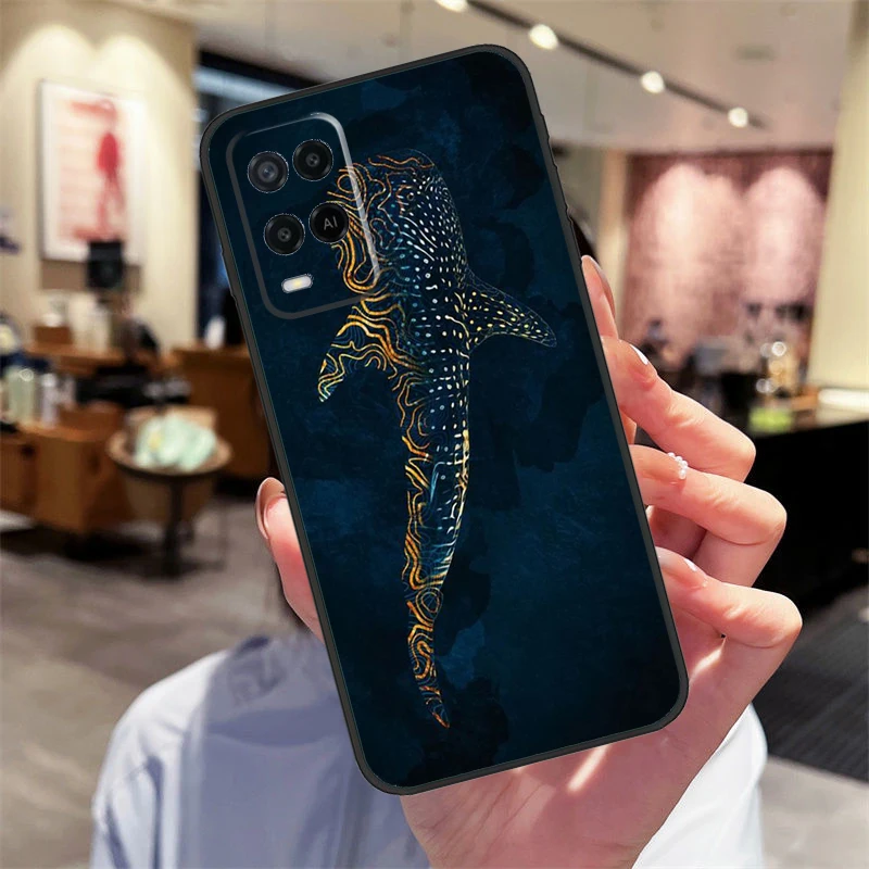 Ocean Whale Shark Animal Case For OPPO A74 A54 A94 A52 A72 A83 A91 A93 A53S A15 A16 A5 A9 A31 A53 2020 Phone Cover