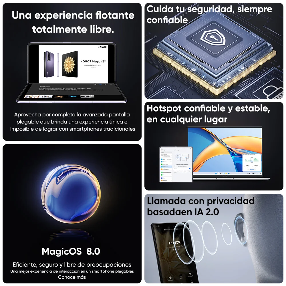 هاتف ذكي HONOR Magic V2 الإصدار العالمي قابل للطي مقاس 7.92 بوصة OLED 120 هرتز Snapdragon 8 Gen 2 66 وات شحن فائق 5000 مللي أمبير في الساعة 50 ميجابكسل كاميرات خلفية