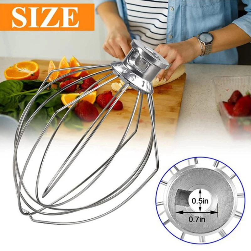 K5AWW Wire Whip Steel Wire Whisk Stainless Steel Egg Beater Mixer Mixing Head 5QT For American Kitchenaid