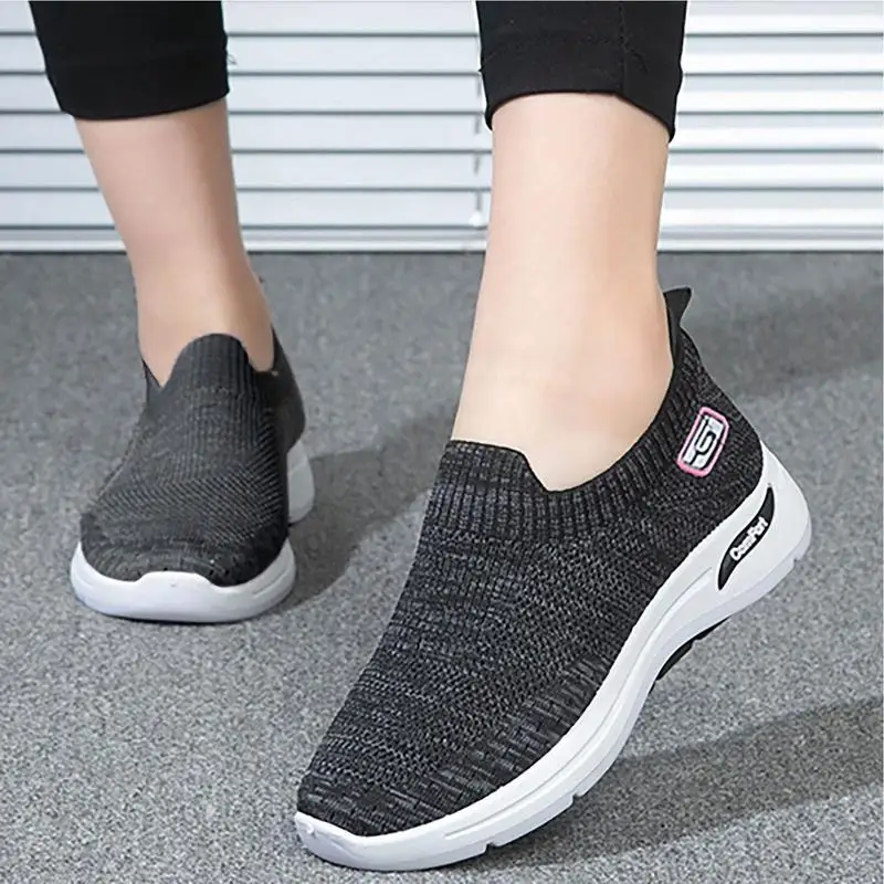 Womens Socks Sneakers Breathable Sports Walking Shoes Slip On Soft Sole Lightweight Daily Shoes For Men And Women Working