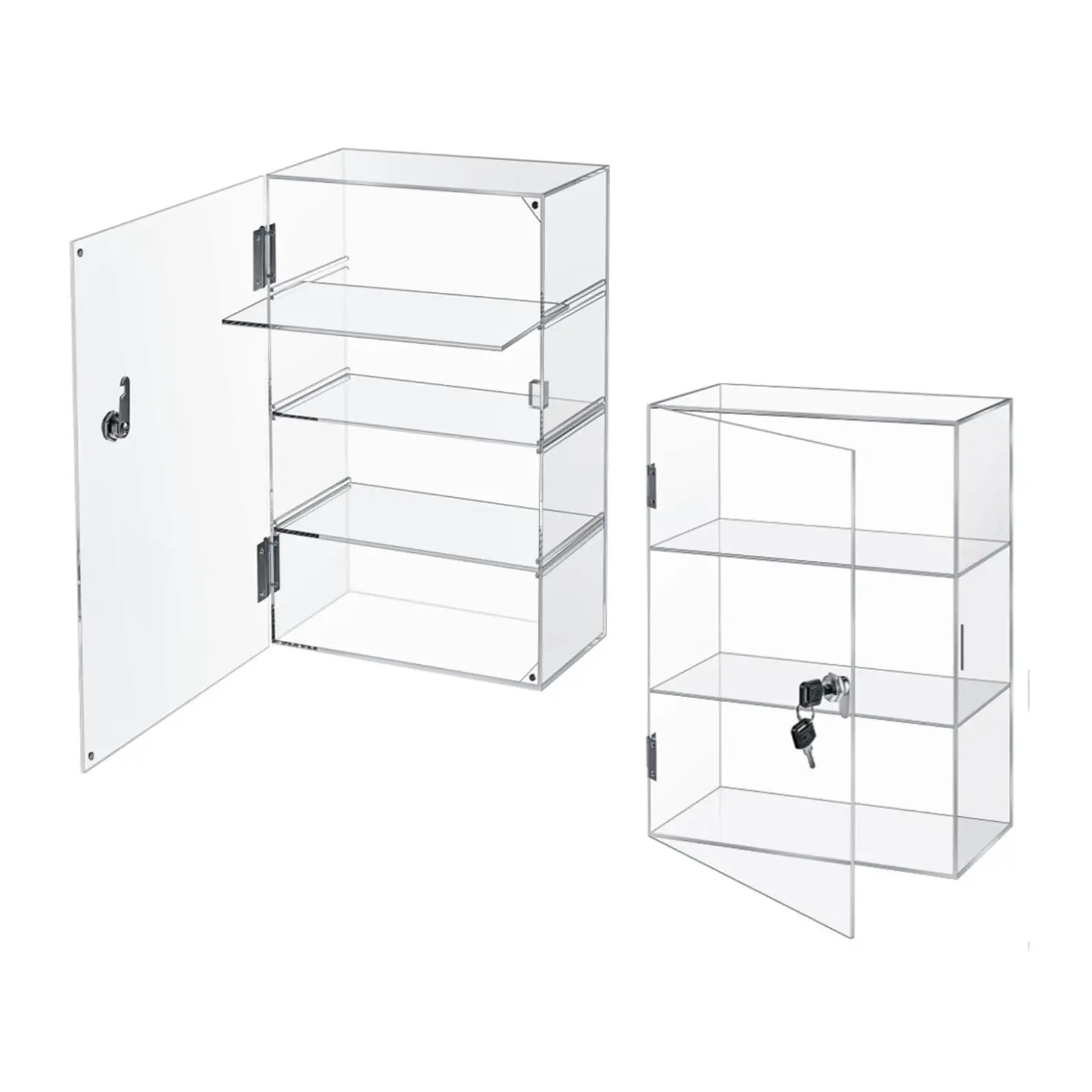Acrylic Display Case Collectibles Clear Store Lockable Desktop Organizer