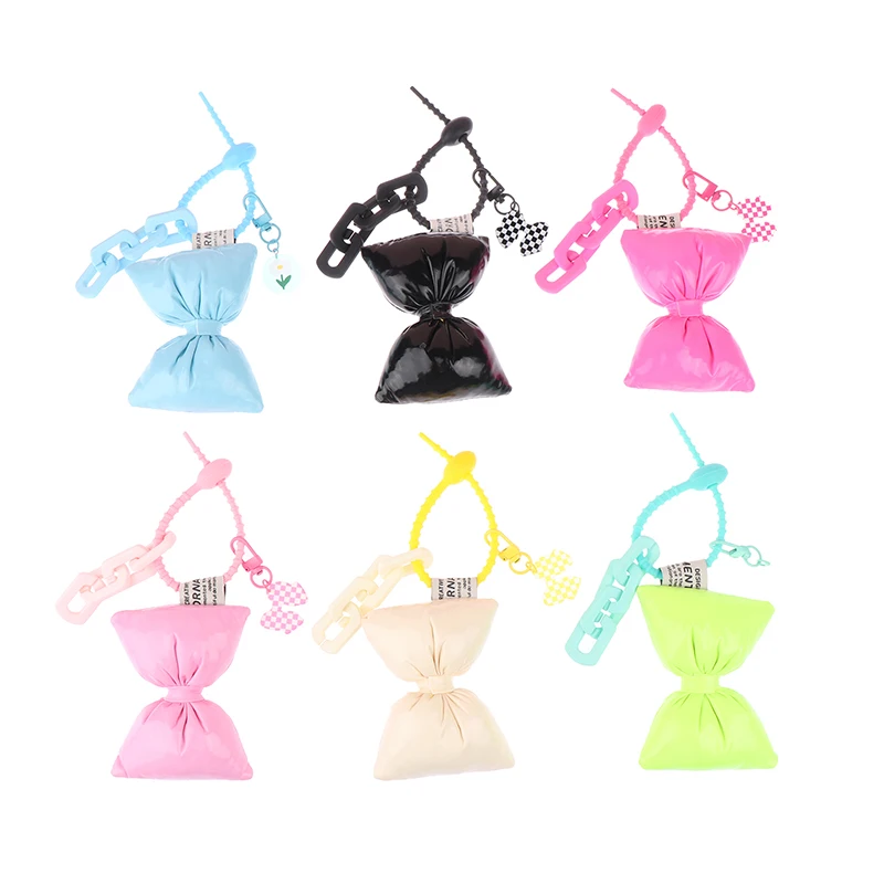 Sweet Cute Airbag Bow Keychain Jewelry Accessories Fashion Versatile Decoration Girl Boy Couple Gift Minimalist Bag Pendant