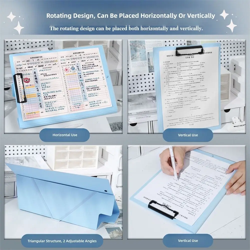 

Simple Dual Use A4 File Folder Vertical/Horizontal Use Student Writing Pad Clipboard Gift
