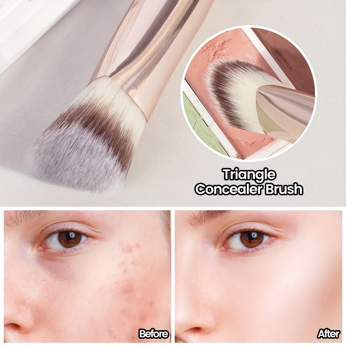 Premium-Concealer-Pinsel, dreieckiger Pinselkopf, weiche synthetische Borsten, hautfreundlich. – Detail 6