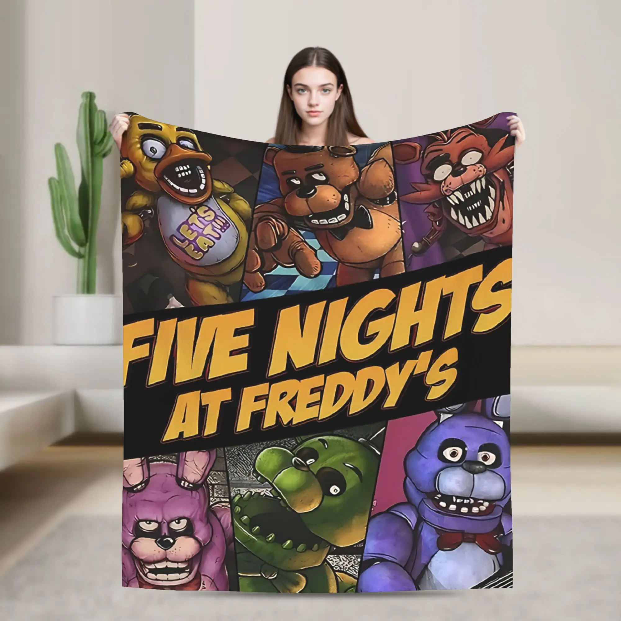 A-Five A-Nights At A-Freddy  Blanket Quality Super Warm  Throw Blanket Spring Travel Office Outdoor Fluffy Bedspread