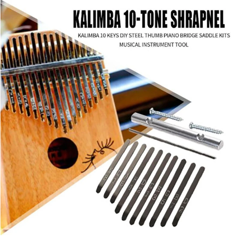 

10 Keys Replacement Parts Kalimba Thumb Piano Musical Instrument Thumb Piano Bridge Saddle 10 Keys Set Kit for Kalimba DIY