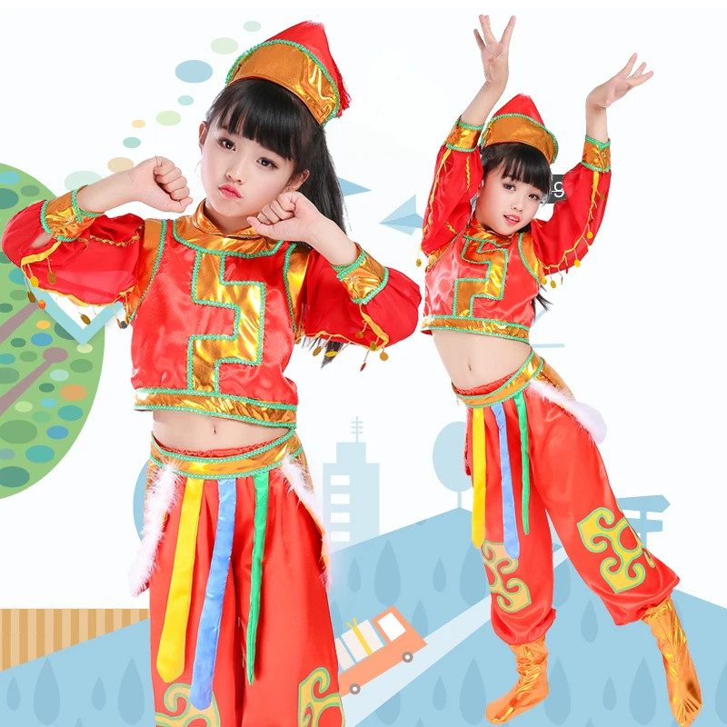 

Children's grassland performance costumes for June 1st Mongolian horse riding dance costumes ethnic dance costumes