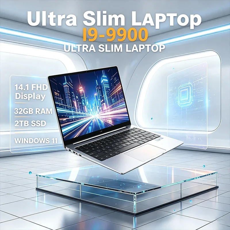 14.1 Inch 120Hz FHD IPS Laptop Intel I9-9900 32GB RAM 2TB SSD Backlit Keyboard Long Battery Life for Business And Entertainment