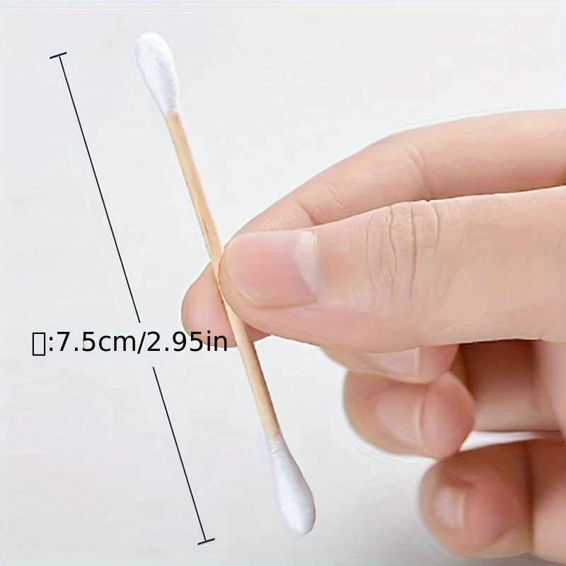 100PCS cute pink high-quality double-headed cotton swab, suitable for effectively cleaning ears and nose, as well as makeup