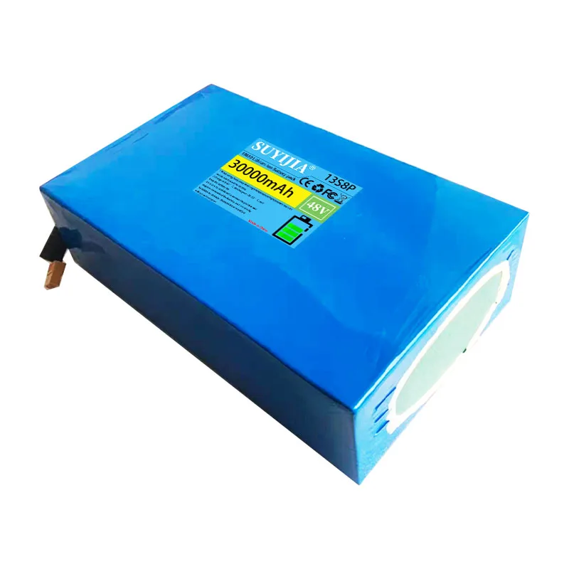 48V 30Ah 13s8p Lithium Ion Battery, 48V 30000mAh 500-1500W Electric Battery, Built-in 30A BMS + 18650 Charger, Original Battery