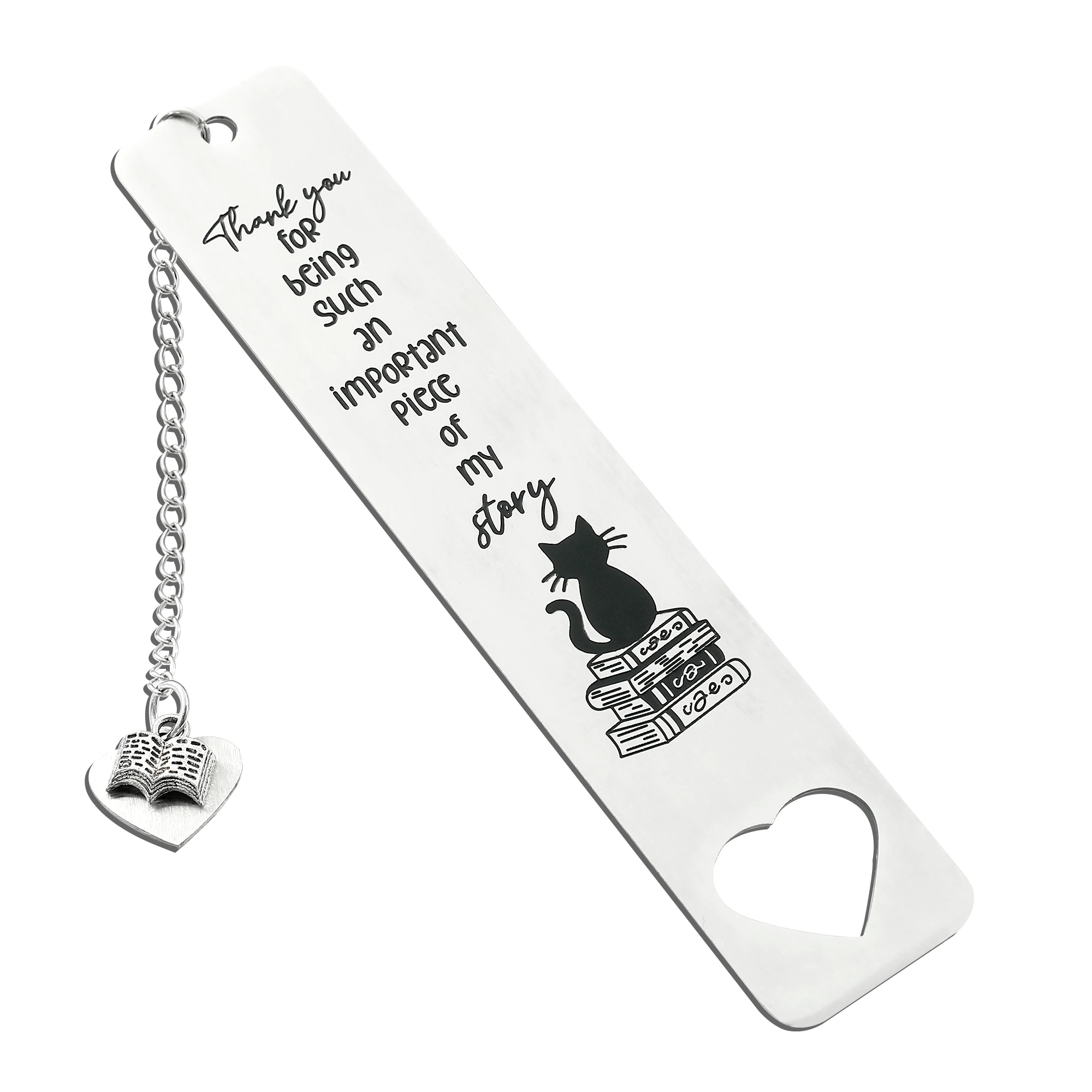 Thanksgiving Gift Stainless Steel Bookmark for Book Lover Gifts Cute Cat Book Mark with Tassel Gifts for Friends