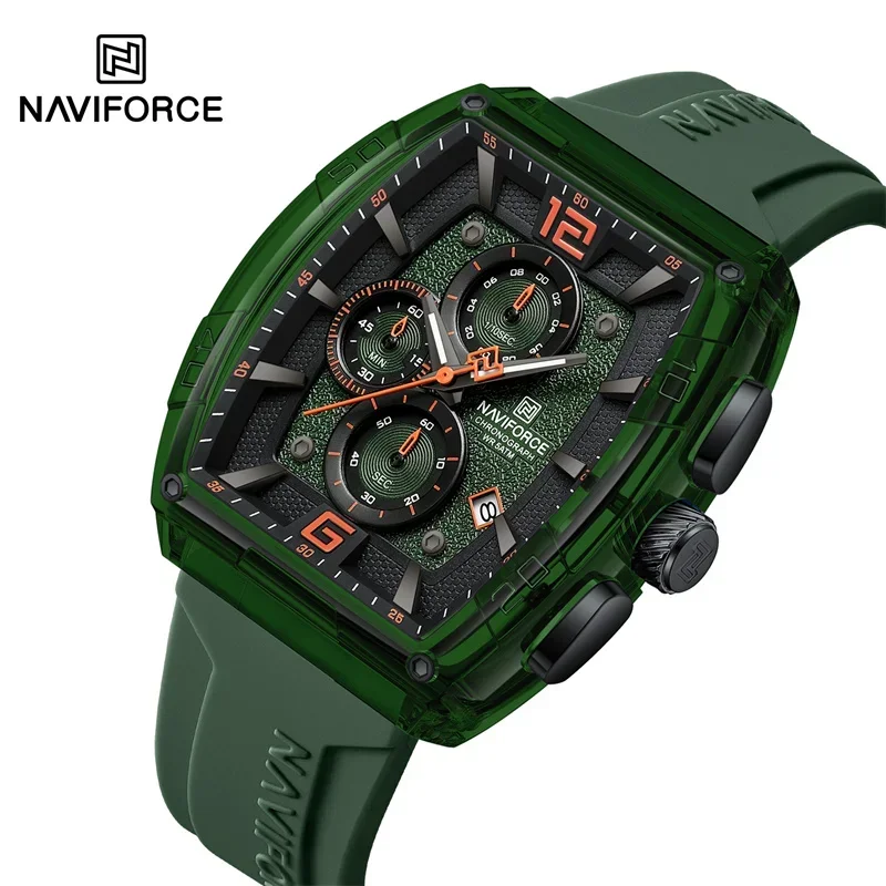 NAVIFORCE Original Watches for Men Waterproof Quartz Wristwatch Silicone Strap Luminous Date Male Watch Casual Reloj Hombre 2025