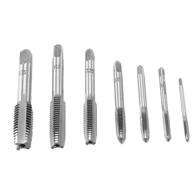 AA49 21 pezzi da M3 a M12 macchina per viti a mano in metallo kit punta da trapano conica metrica argento