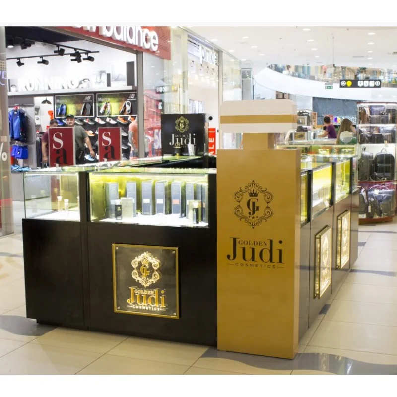 Custom, High-end Perfume Display Cabinet Fragrance Display Modern Glass Perfume Kiosk for Mall