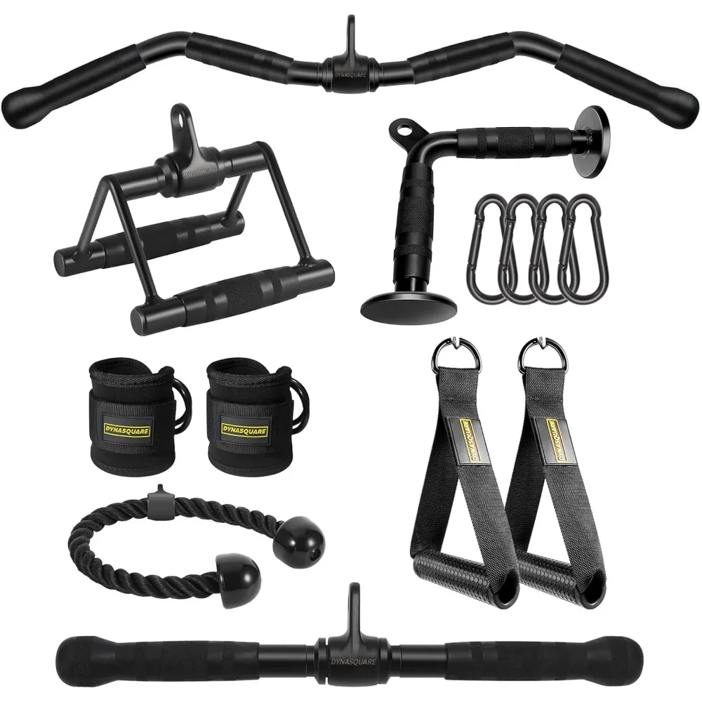 

LAT Pulldown Attachments Combo, Cable Machine Accessories with Curl Pulldown Bar, Fit Most Gym Machines