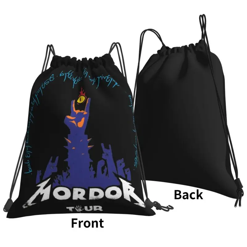 Rock To Mordor Tour Lotr As Album Cover Drawstring Bags Gym Bag Newest Shoe Bag Gym Tote Bag Outdoor Running