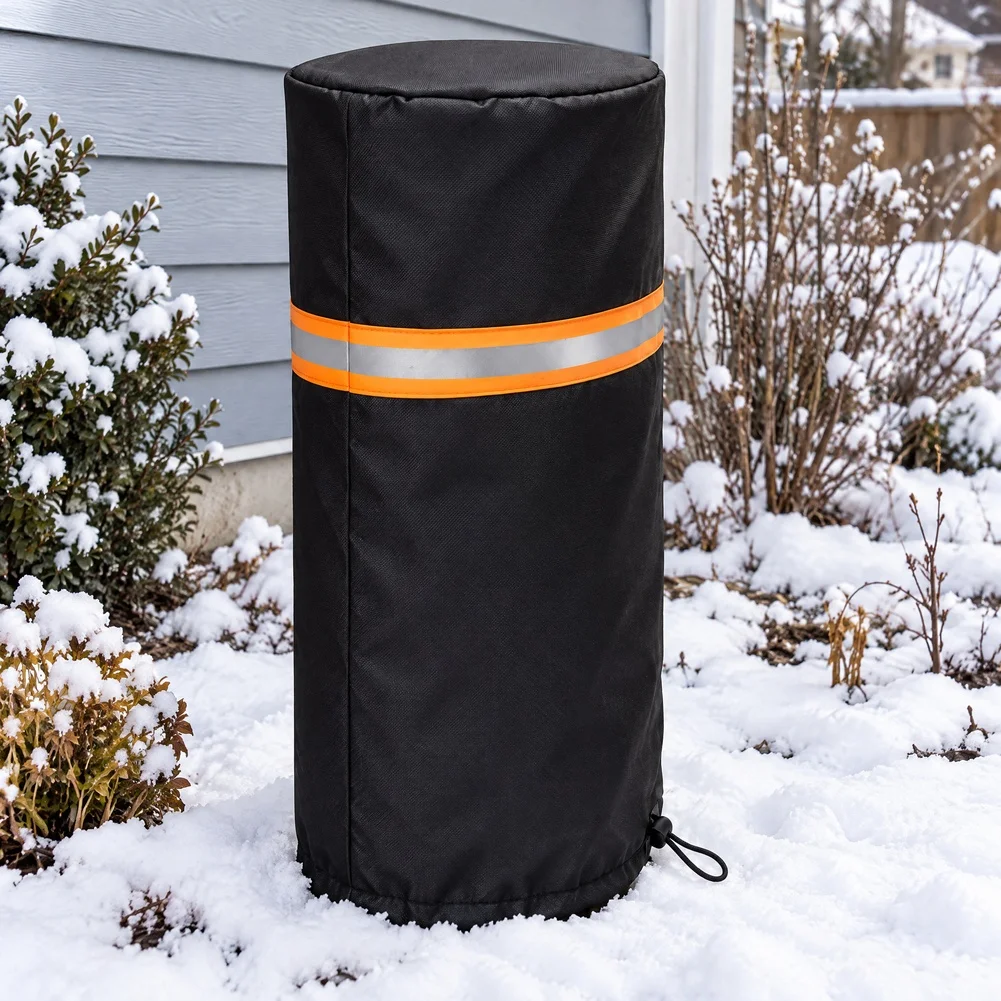 Insulated Round Well Pump Cover 30x20cm Outdoor Frost Protection Cover with Hard Shell and Multi-Layer Thermal Barrier