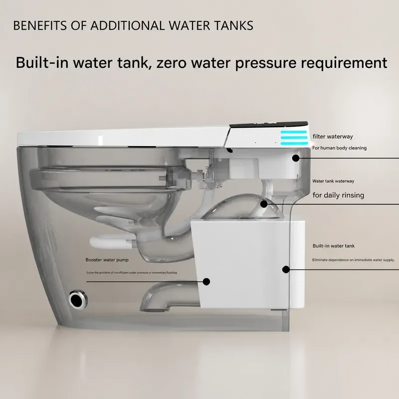 Household Bathroom Smart Toilet Siphon Ceramic Automatic Flush Intelligent Bidet Seat One Piece WC