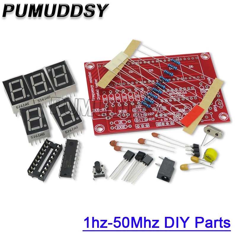 Crystal Oscillator DIY Kits RF 1Hz-50MHz Frequency Counter Meter Digital LED Tester Mete