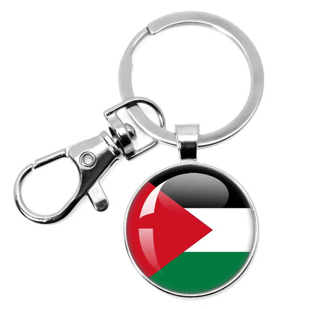 25 مللي متر/30 مللي متر فلسطين علم الدولة زجاج قبة المفاتيح أنماط الفن شخصية حلقات المفاتيح للنساء الرجال المجوهرات هدية #1