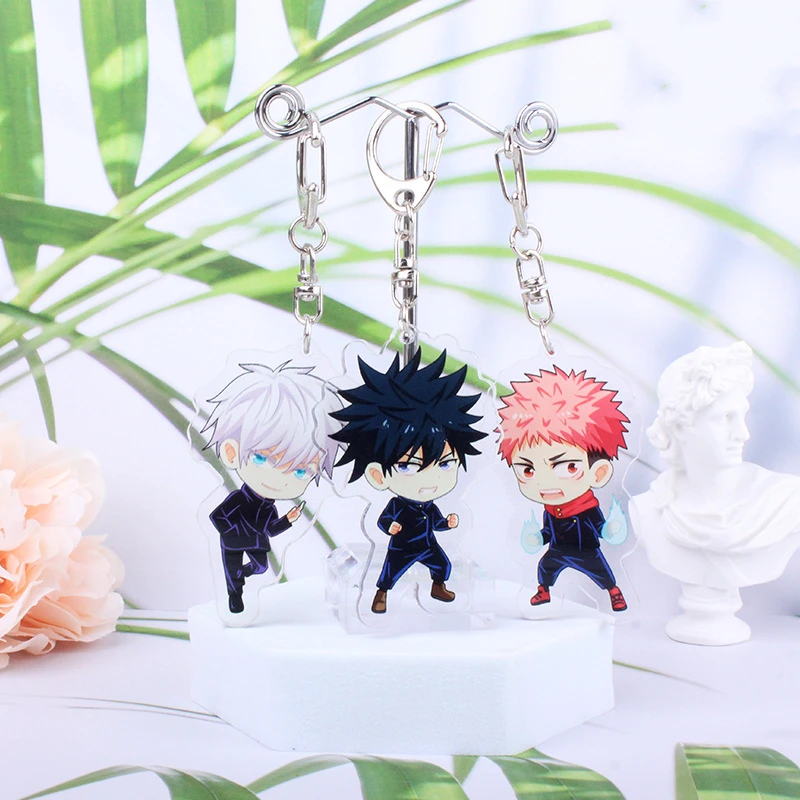 Anime Geto Suguru Gojo Satoru Ryomen Sukuna Fushiguro Toji Megumi Itadori Yuji Inumaki Toge Acrylic Keychains Pendants Figure