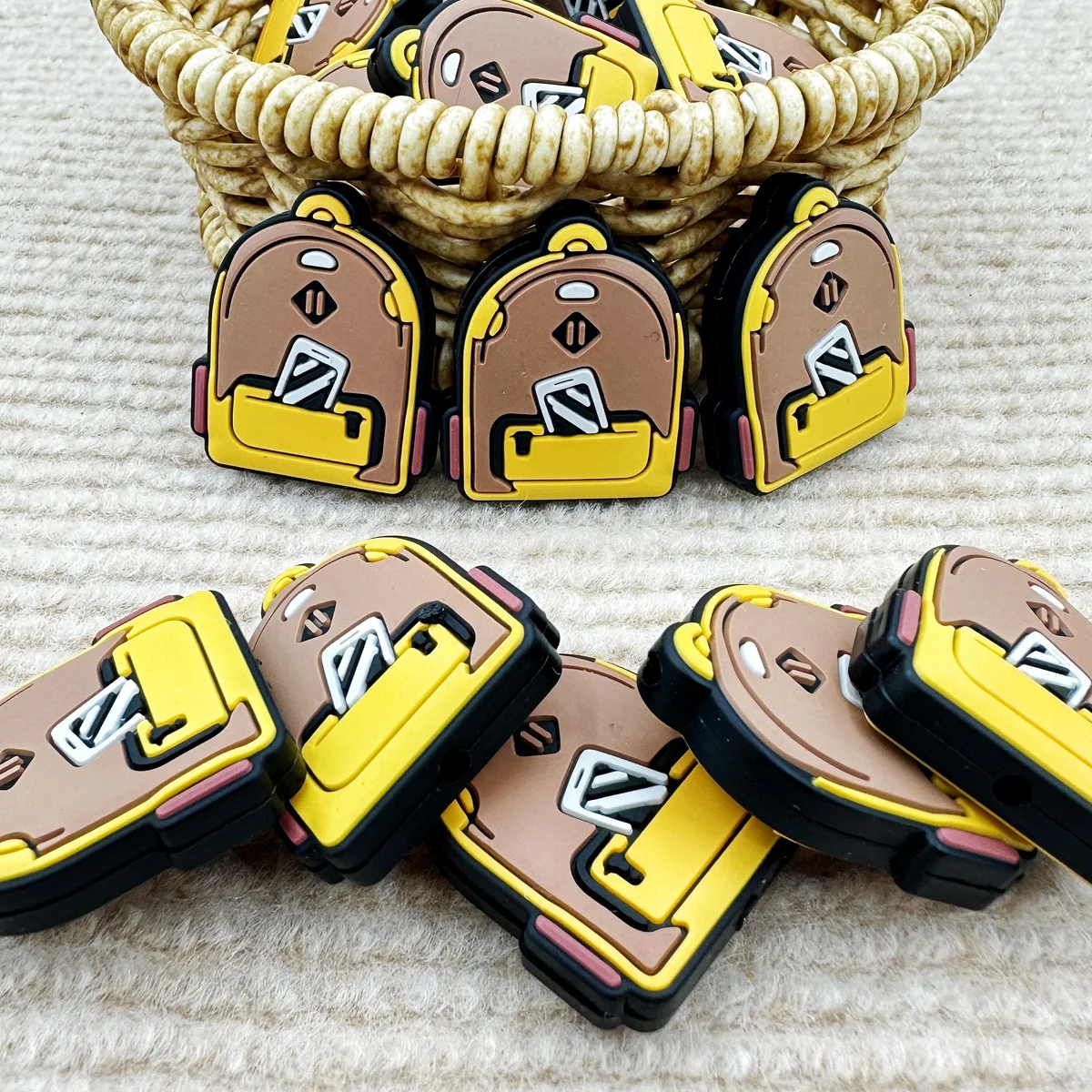 Cuentas de silicona para bebés, accesorios de joyería, regalos de Kawai, morral, juguetes para bebés, pluma de cuerda DIY, cadenas para pezones, 10