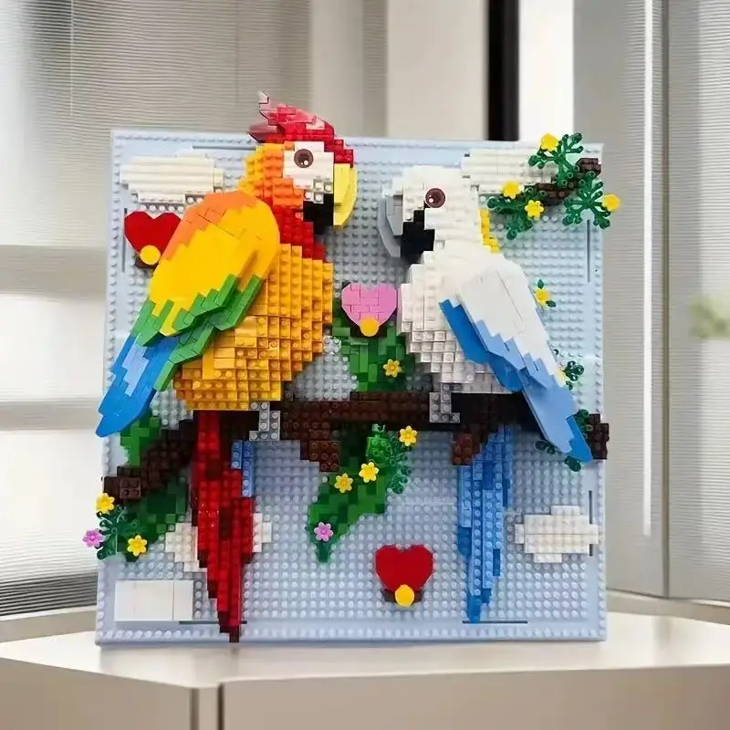 Great White Shark 3D Mural Building Blocks Animal Small Particle Bricks Living Room Decoration Blocks Toys Collection Gifts